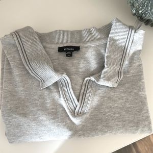 Express Gray Polo Shirt with Relaxed Fit